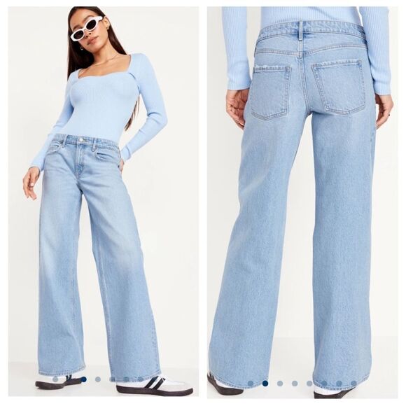 NWT Old Navy OG Loose Low Rise Light Wash Jeans Size 12 - Picture 1 of 9